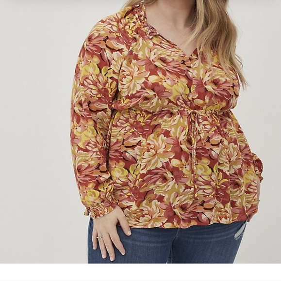 torrid Tops - Torrid Floral Peasant Blouse Sz 3 NWT!
